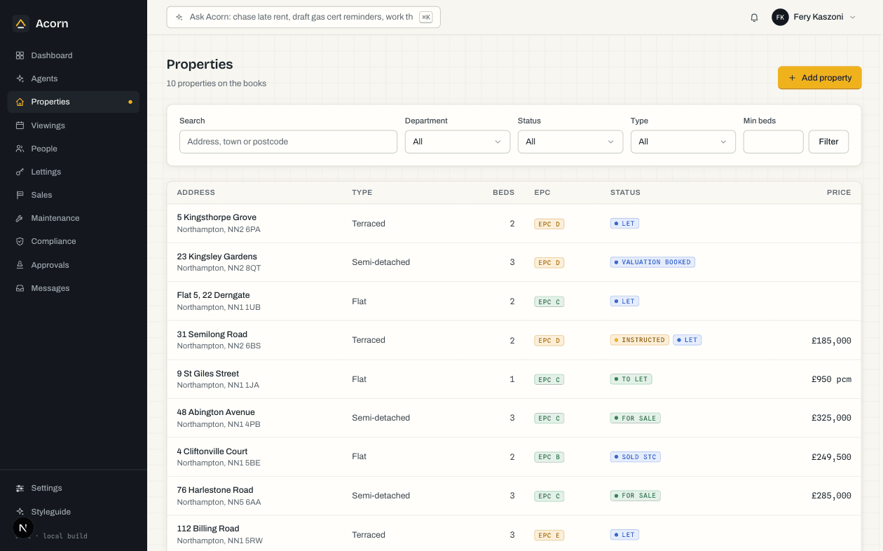 The property register: a still from the Acorn app